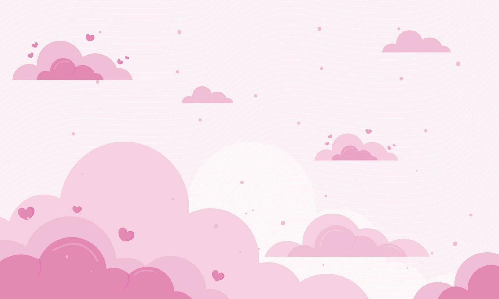 Vector hand drawn valentine's day pink background