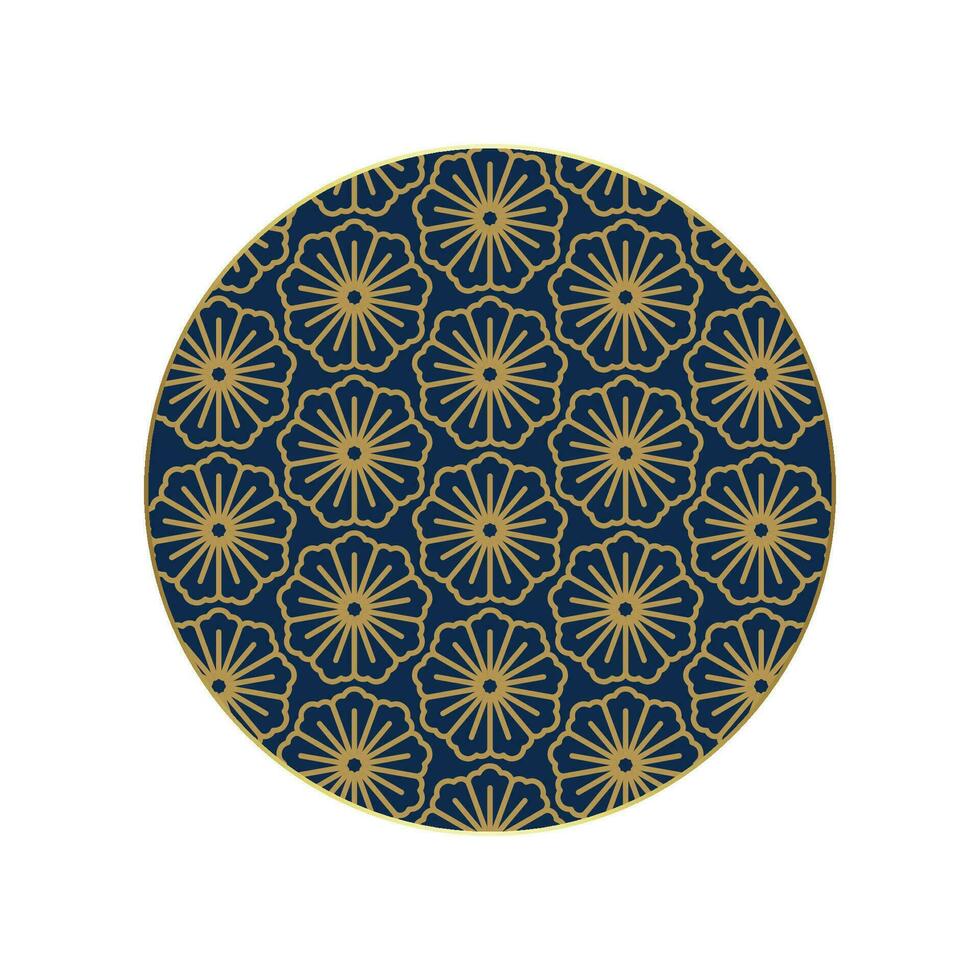 Vector round chinese decoration elements. frame, border, tiles. traditional decor for greeting card