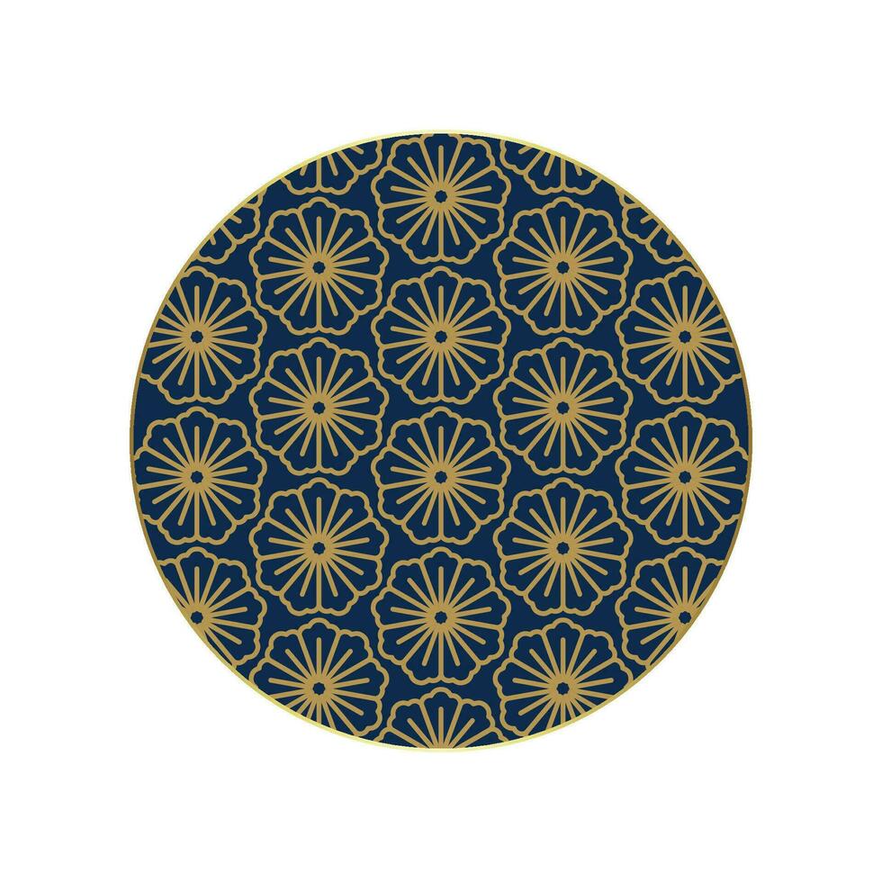 Vector round chinese decoration elements. frame, border, tiles. traditional decor for greeting card