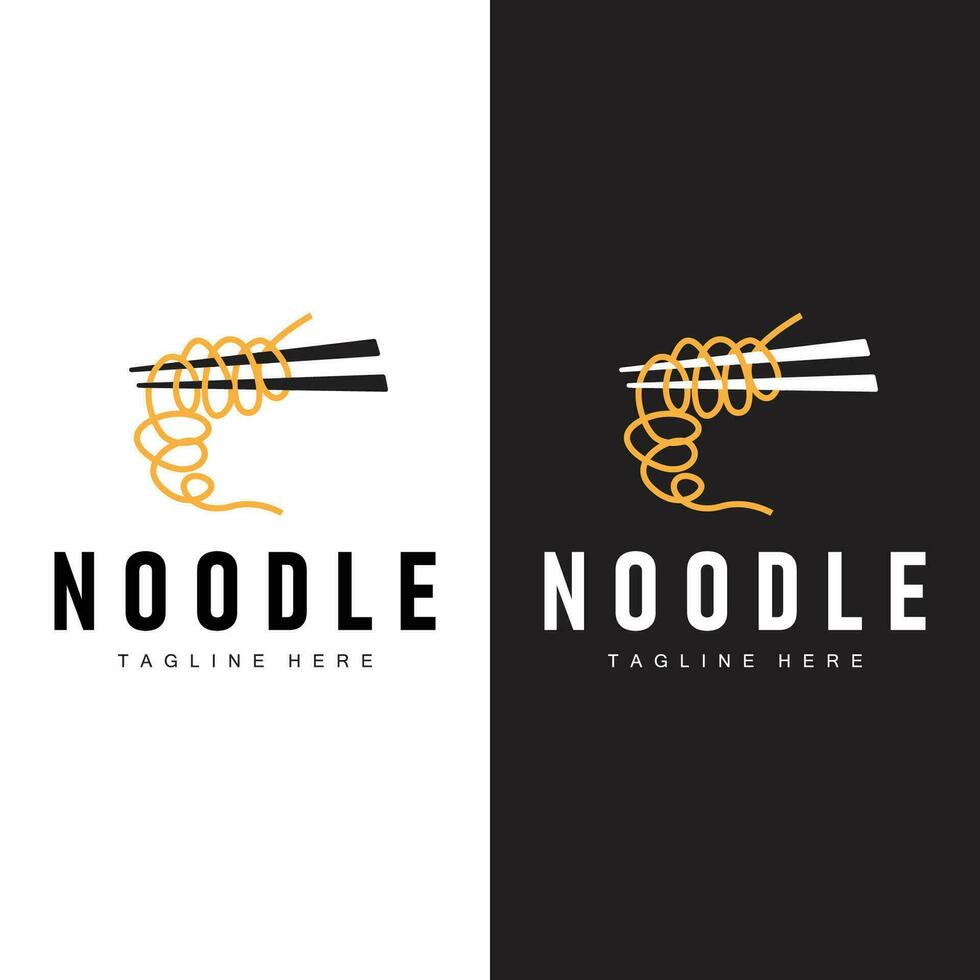 ramen fideos logo sencillo fideos y cuenco diseño inspiración chino comida modelo ilustración vector