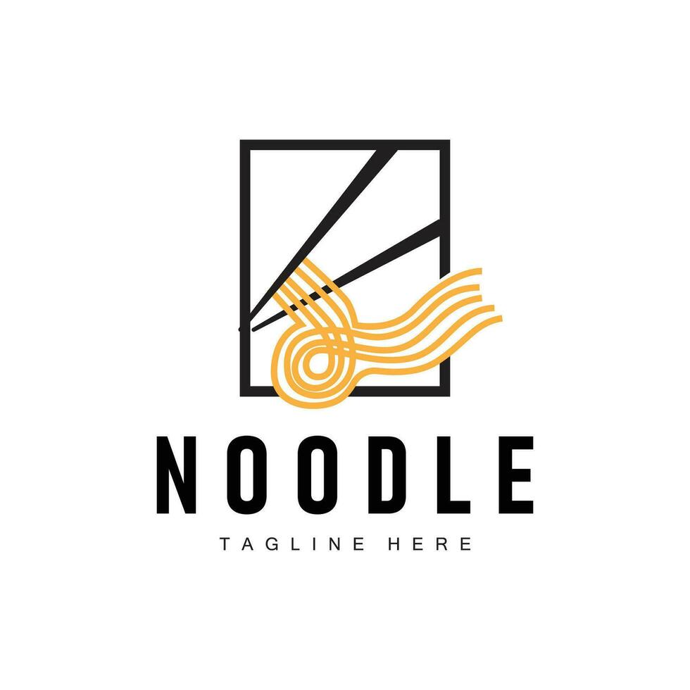 Ramen noodle logo simple noodle and bowl design inspiration chinese food template illustration vector