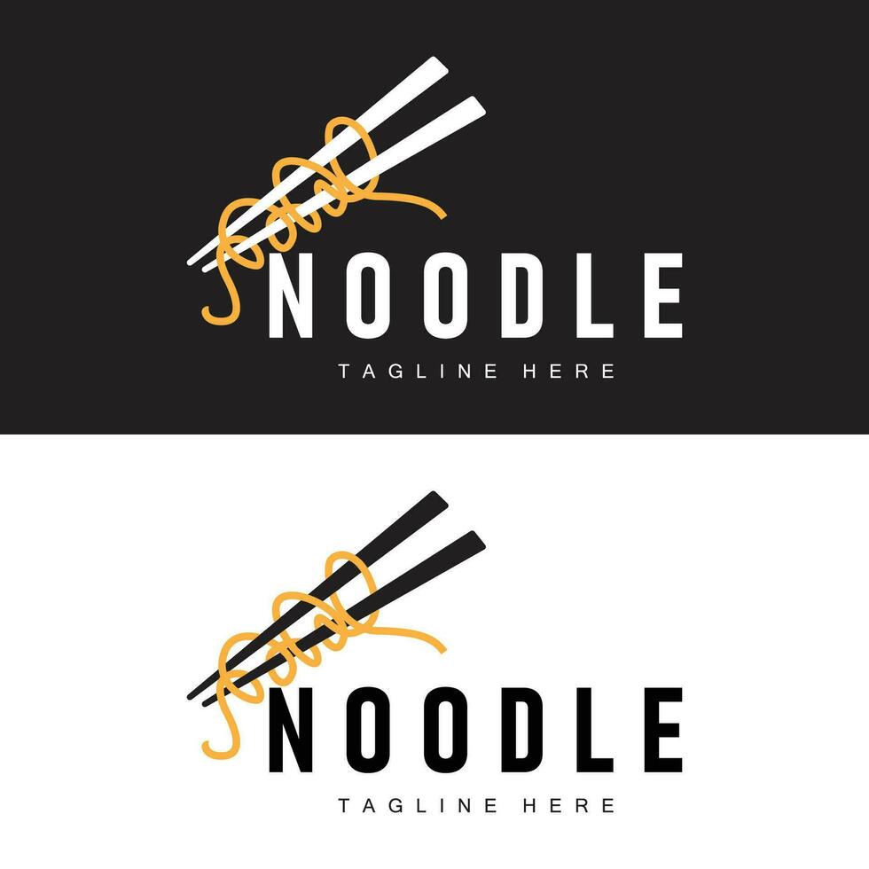 Ramen noodle logo simple noodle and bowl design inspiration chinese food template illustration vector