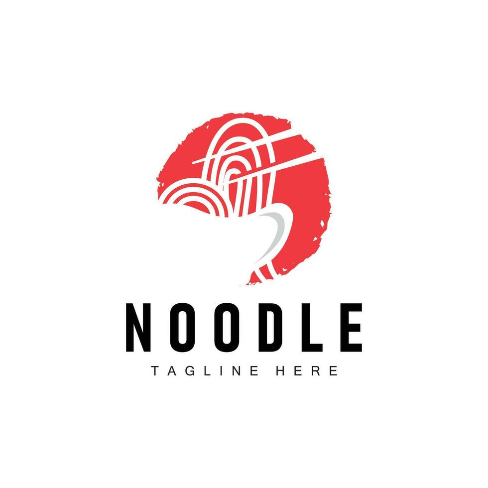 ramen fideos logo sencillo fideos y cuenco diseño inspiración chino comida modelo ilustración vector