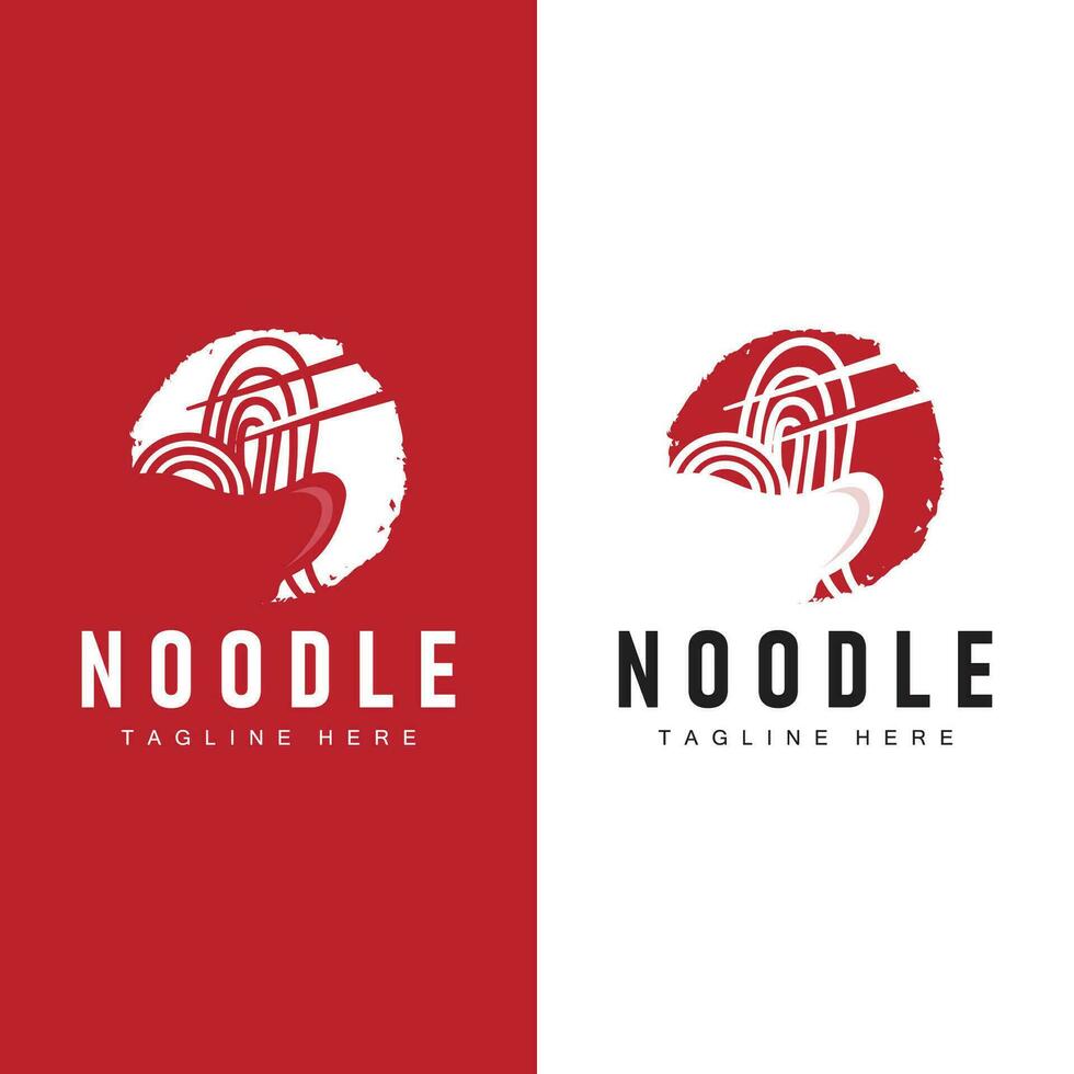 Ramen noodle logo simple noodle and bowl design inspiration chinese food template illustration vector