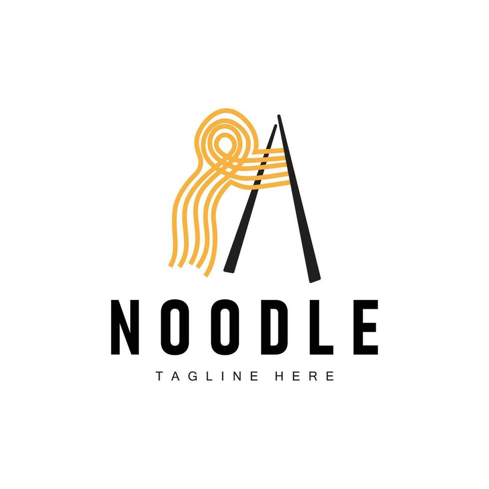 Ramen noodle logo simple noodle and bowl design inspiration chinese food template illustration vector