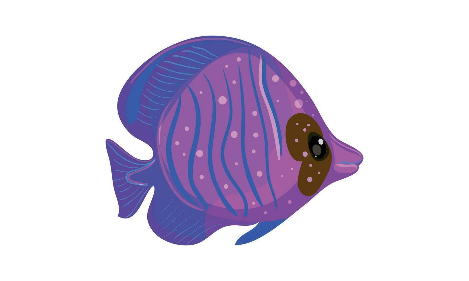 Vector hand drawn flat design sea animal on white