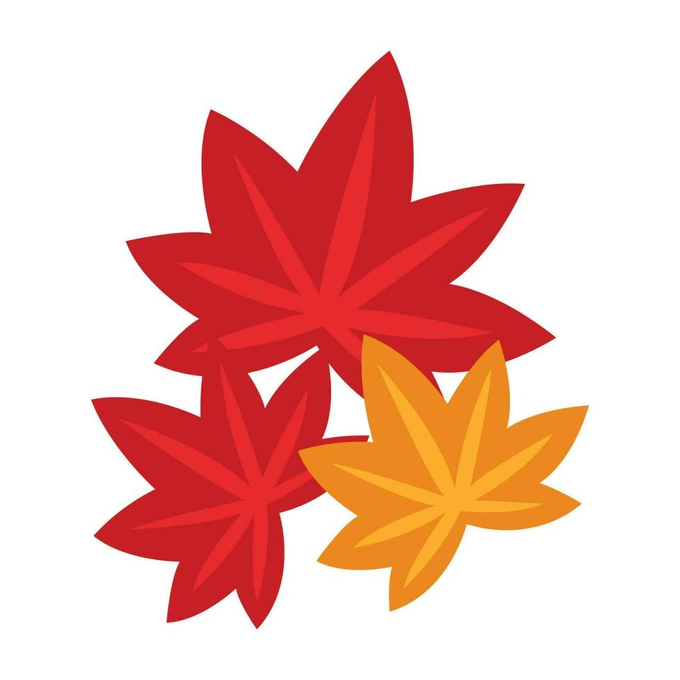 vector autumn orange and yellow on white