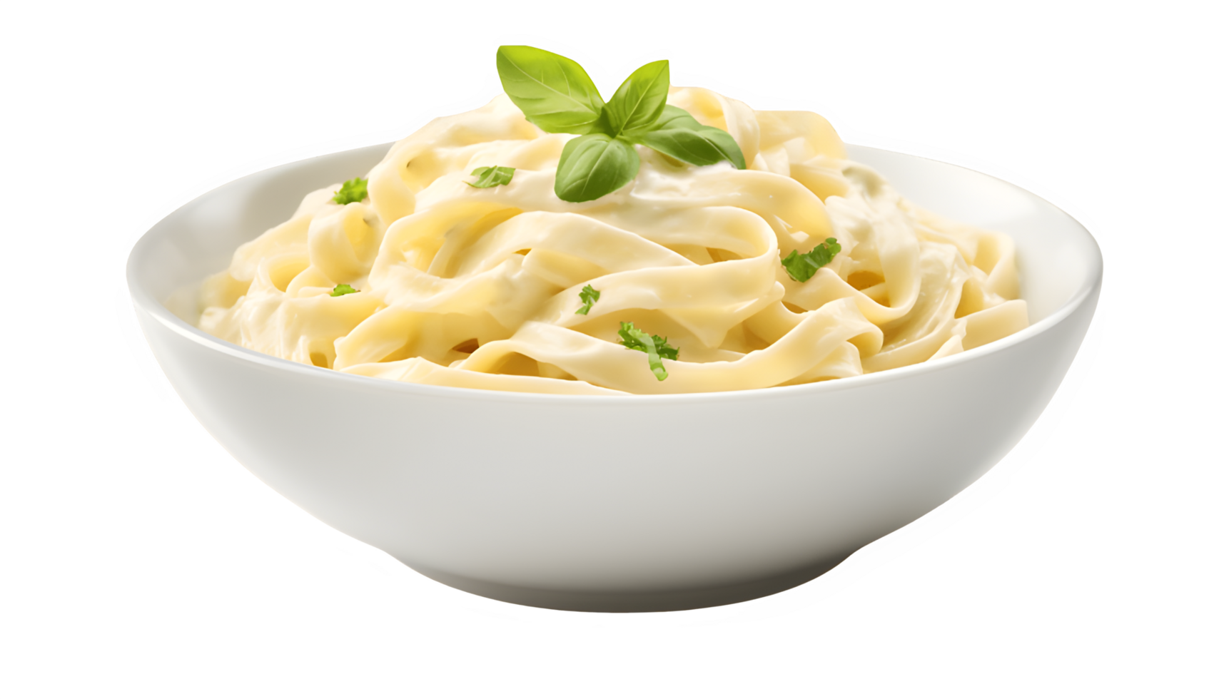 AI generated Creamy Fettuccine Alfredo Pasta in a  Bowl png