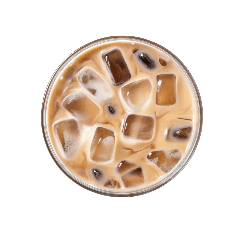 AI generated Top View of Iced Coffee with Cream in a Glass png
