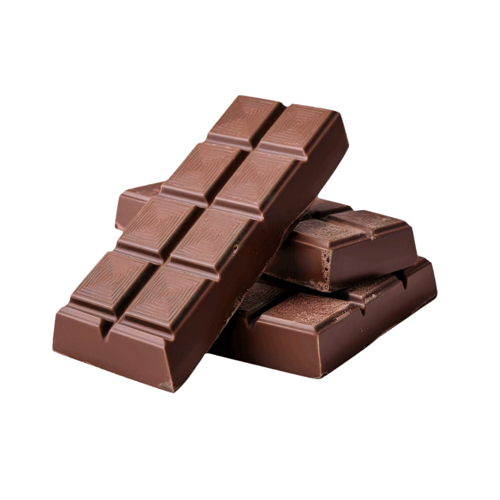 AI generated Stacked Milk Chocolate Bars on transparent  Background png