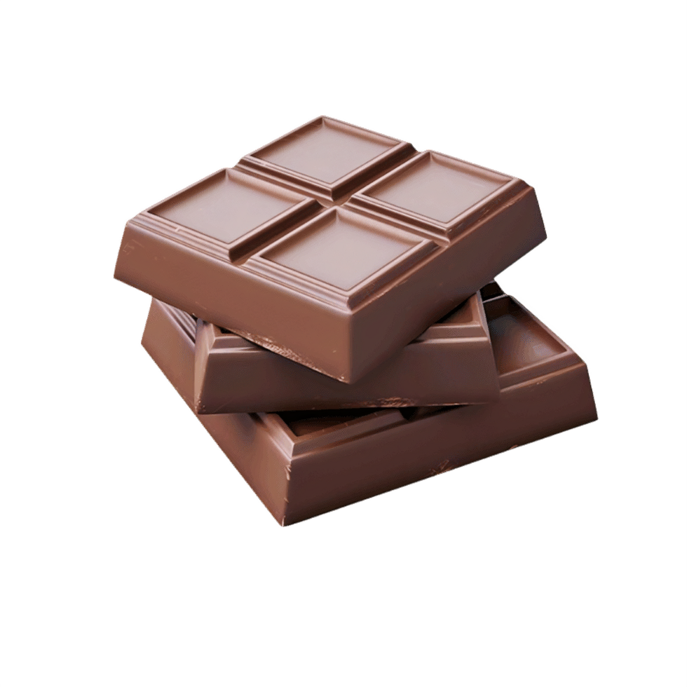 AI generated Stacked Milk Chocolate Bars on transparent  Background png