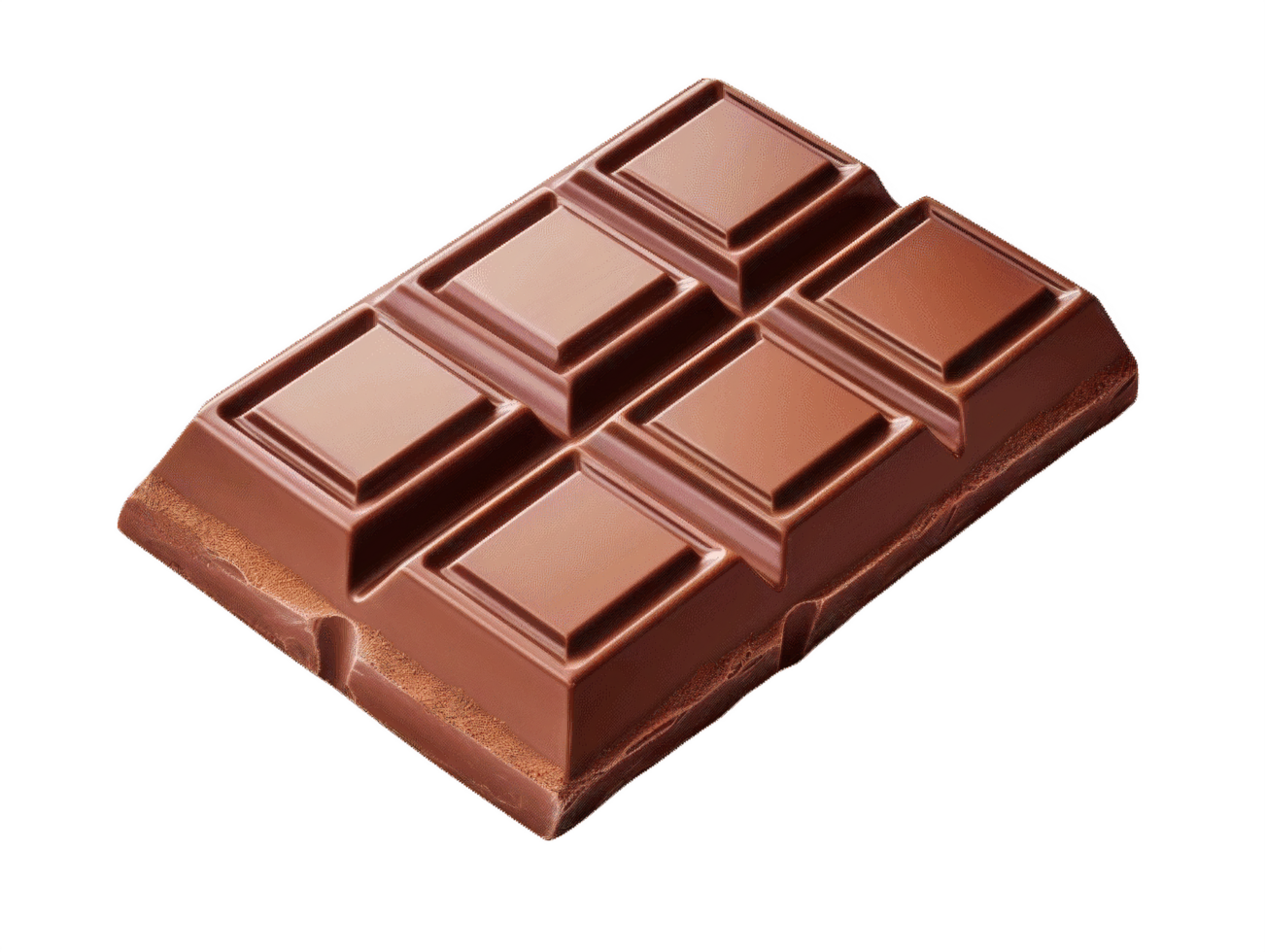 AI generated Milk Chocolate Bar with Elegant Pattern on transparent Background png
