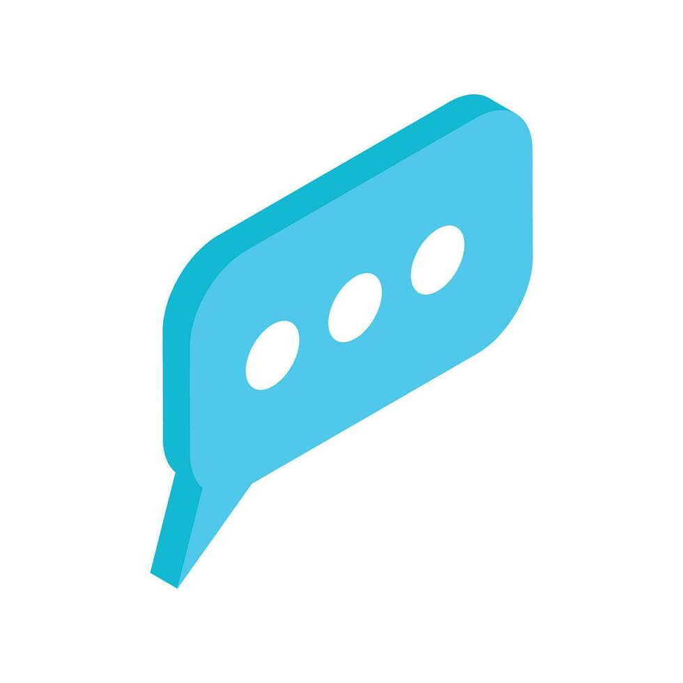 Vector speech bubble 3d box chat button message talk balloon in style vector speak 3d bubble icon