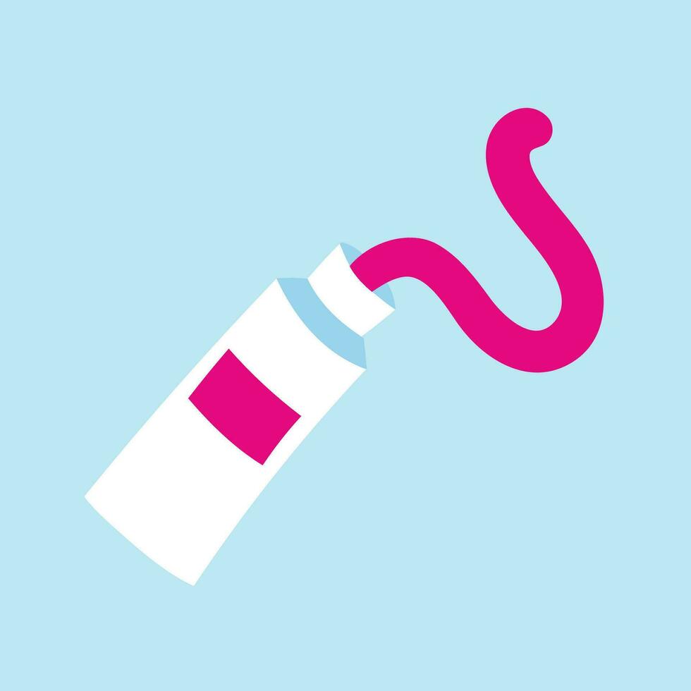 Vector open tube with pink oil paint acrylic paint watercolor vector illustration in cartoon style
