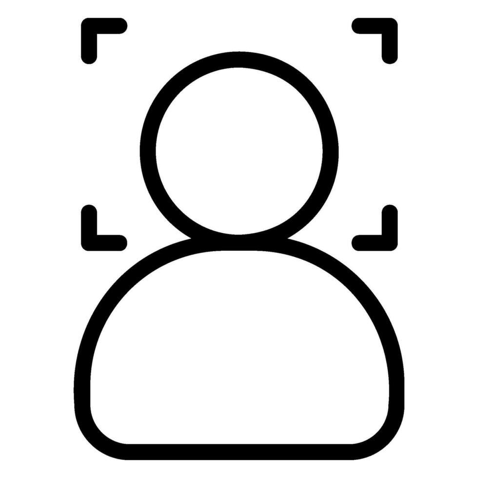 facial recognition line icon vector