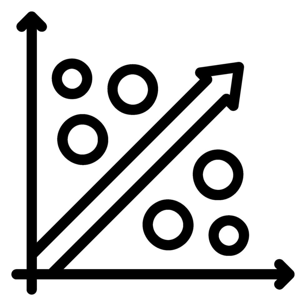 regression line icon vector
