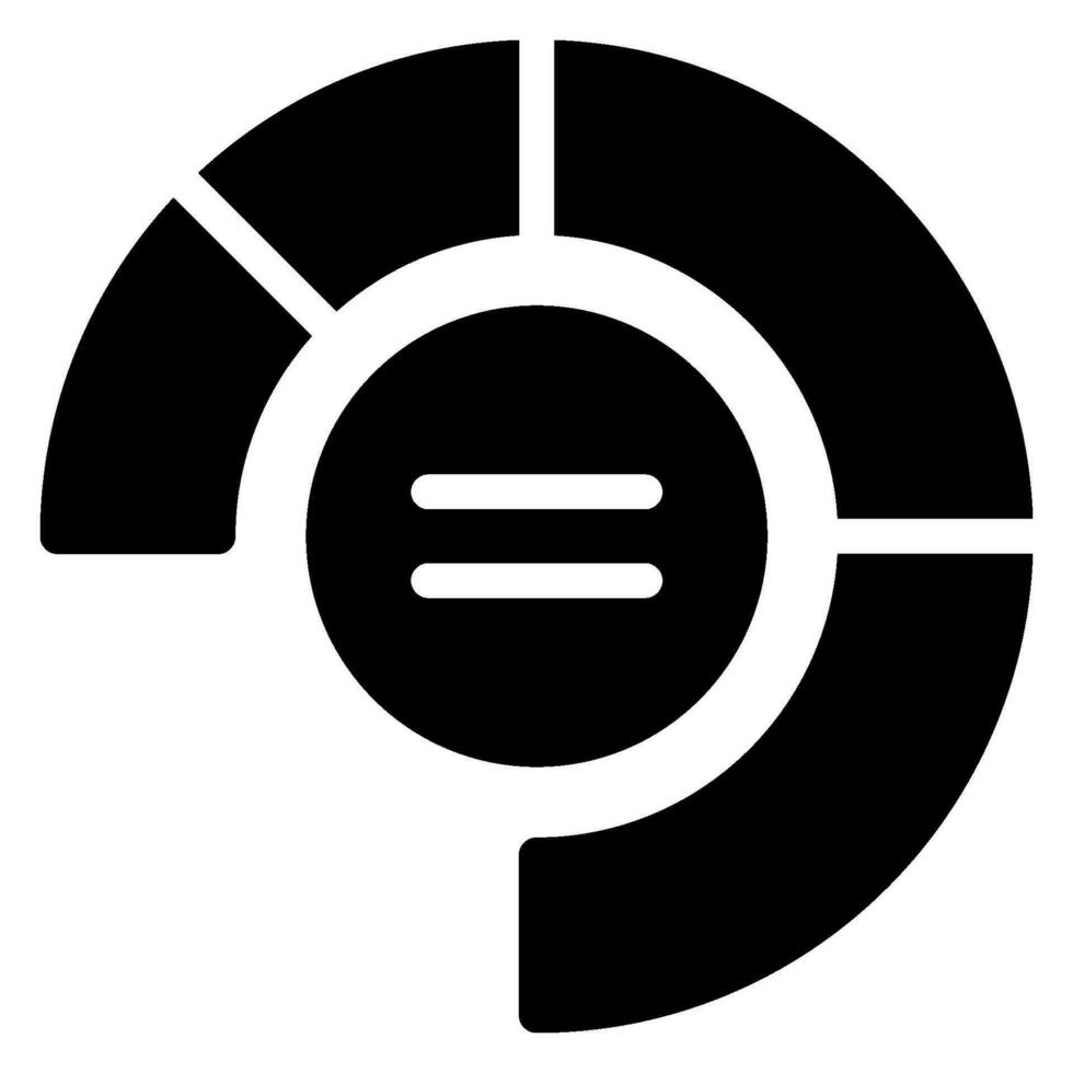 icono de glifo de gráfico circular vector