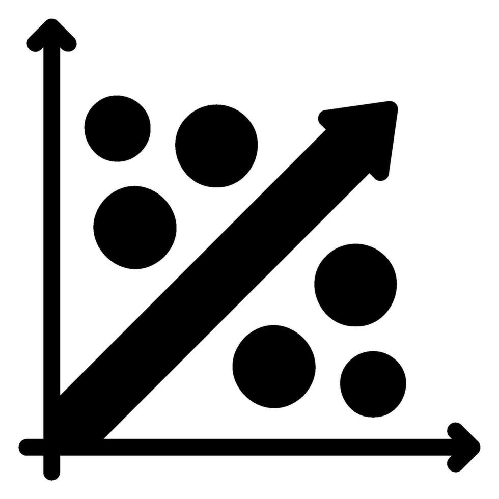 regression glyph icon vector