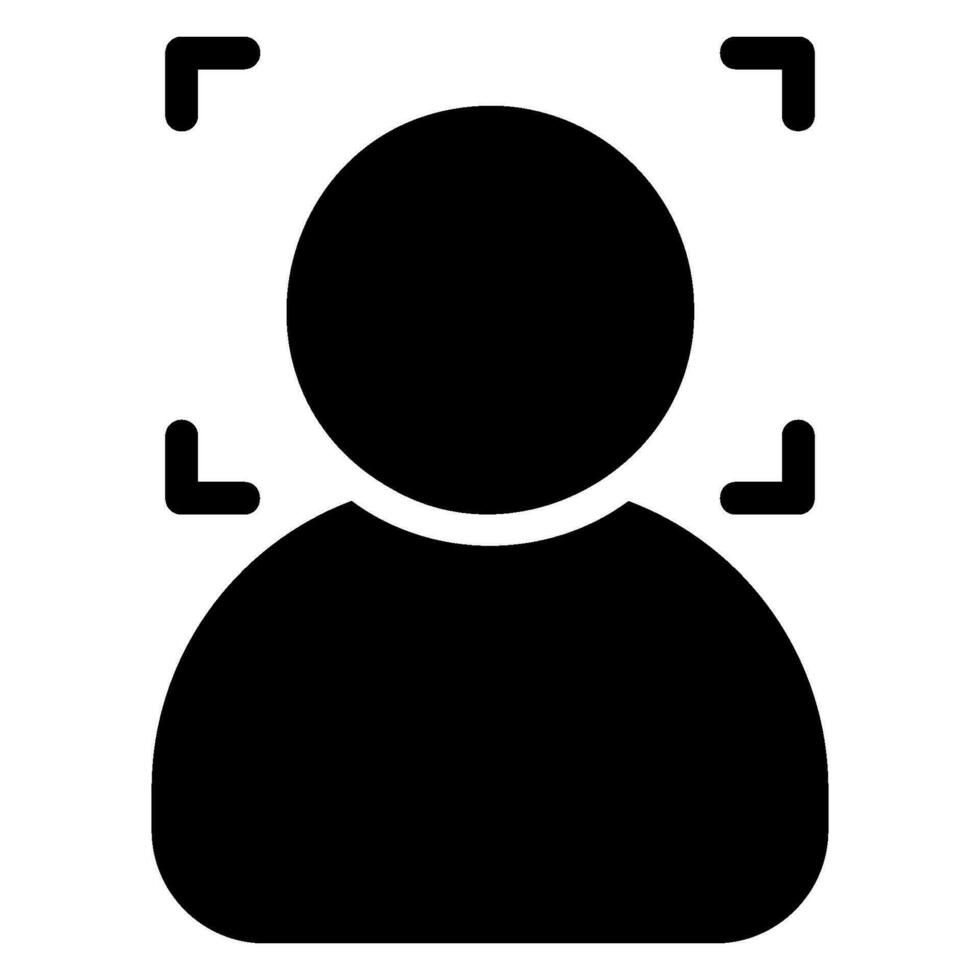 facial recognition glyph icon vector