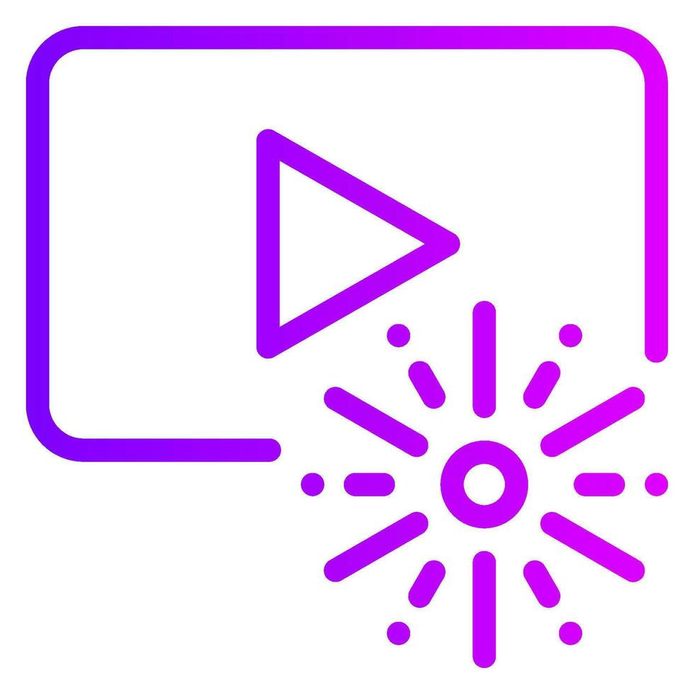 video player gradient icon vector