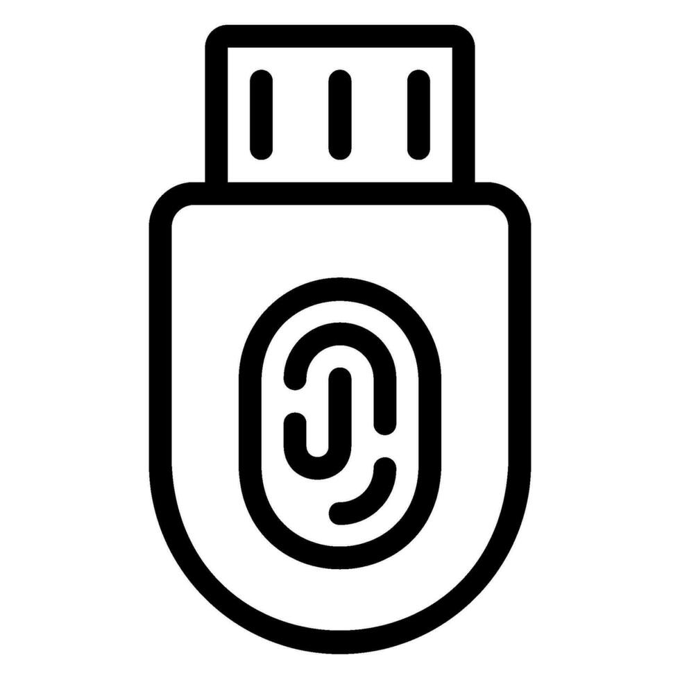 usb line icon vector