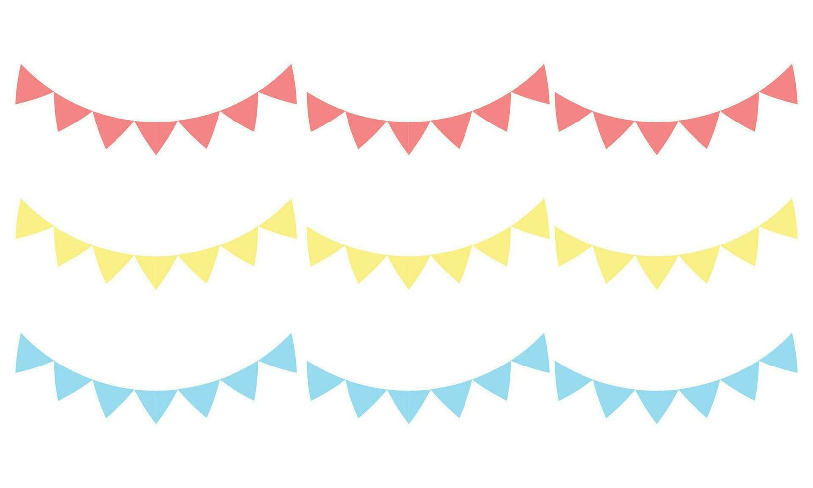 Vector color bunting set for party party garlands collection