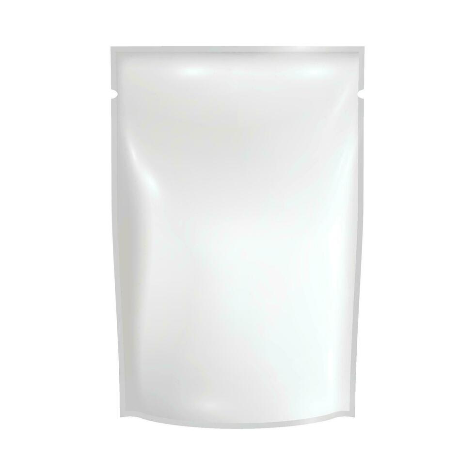 vector cremallera bolsa. el plastico café bolso burlarse de arriba, frustrar paquete blanco en blanco