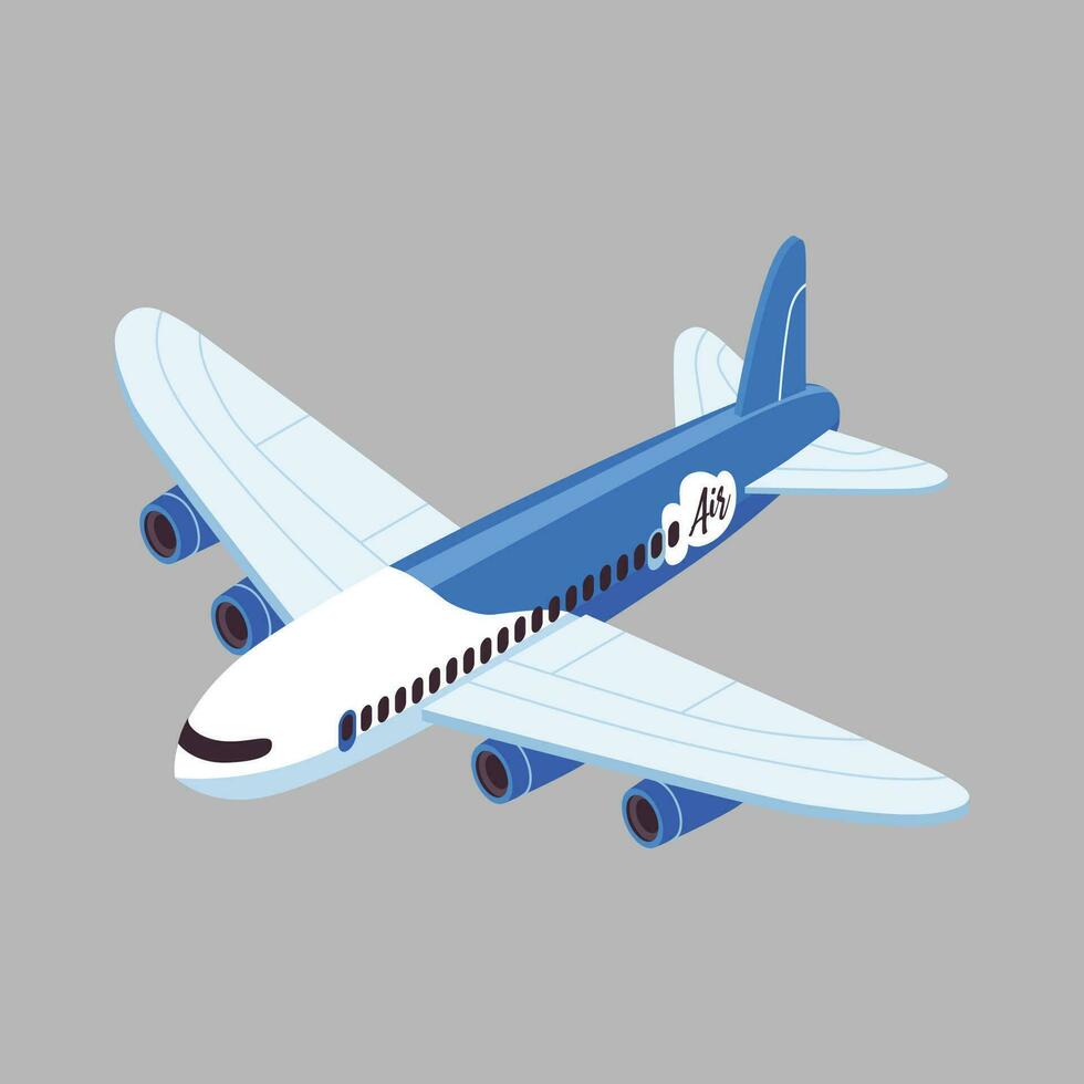 vector airplane flying transport icon isolated