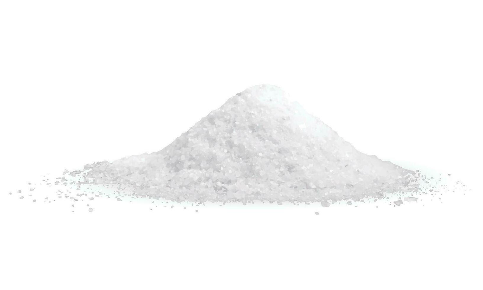Vector piles of salt and sugar isolated on white background