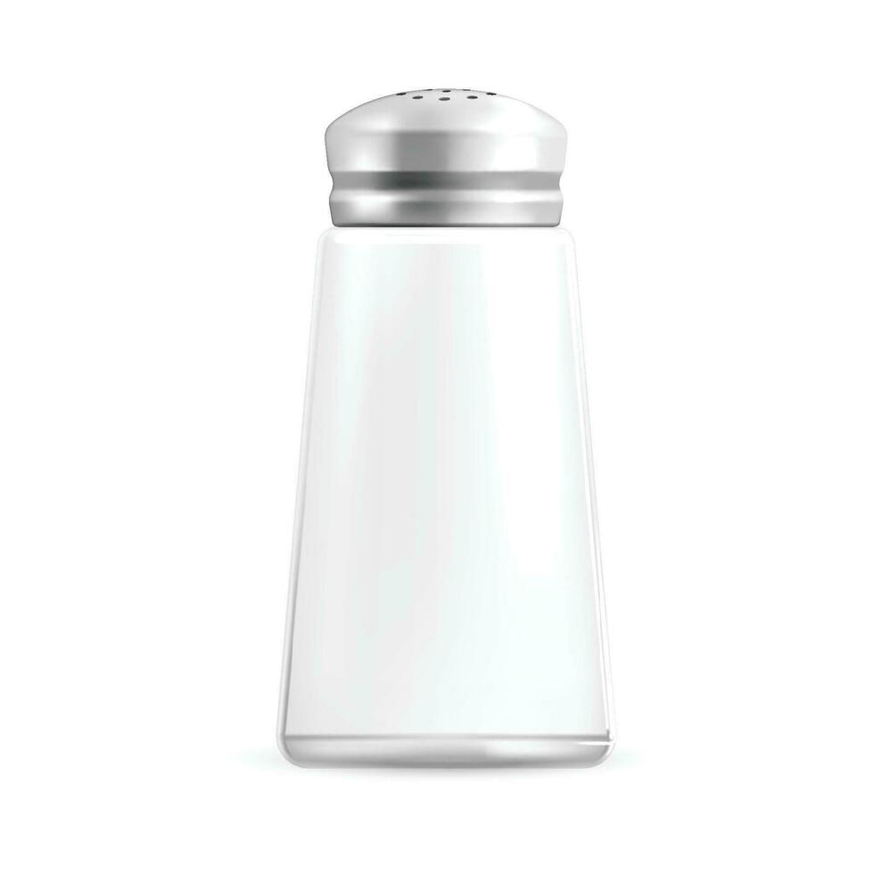 Vector empty glass jars with gray lids isolated