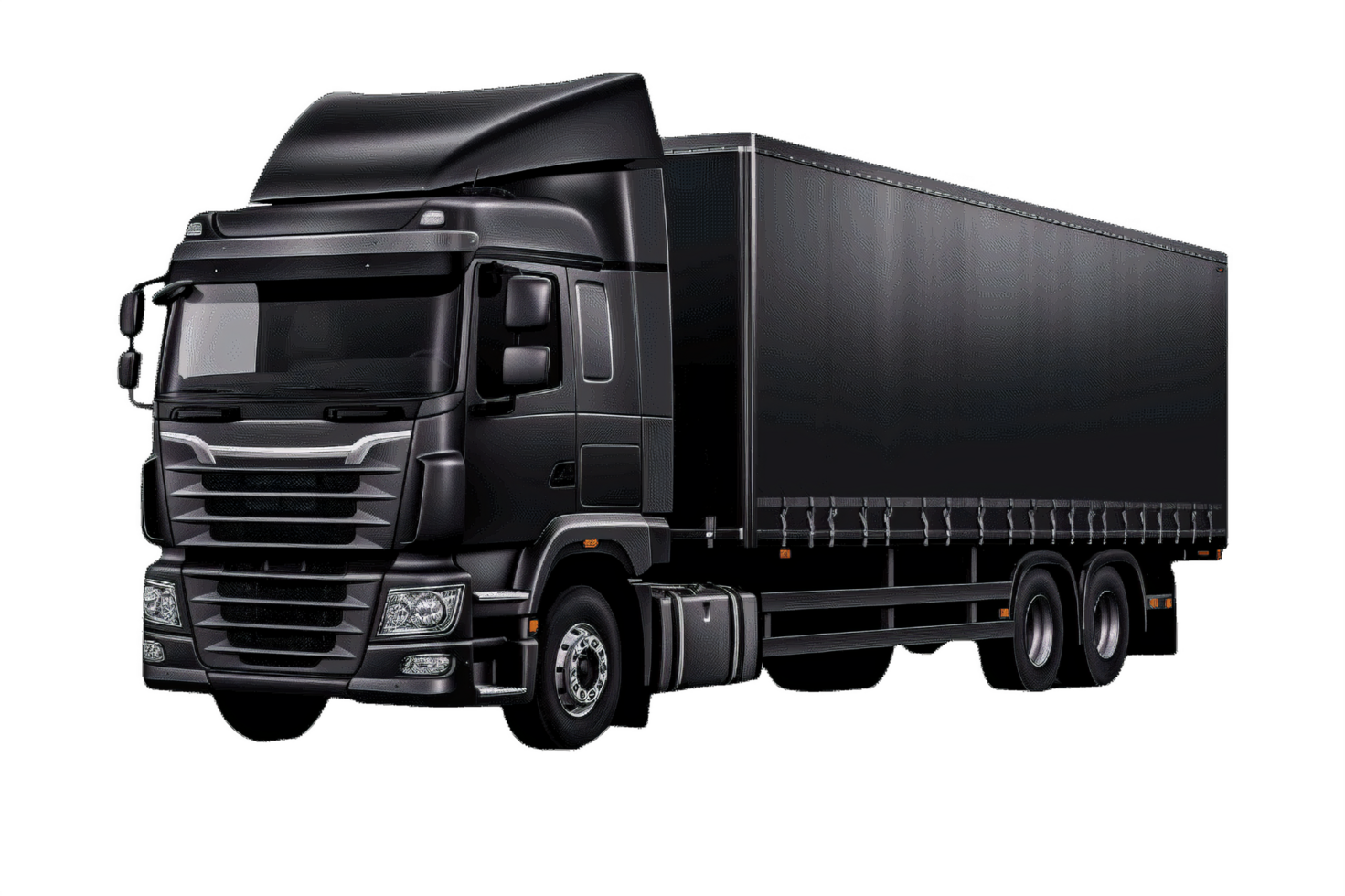 AI generated Black Delivery Truck on transparent  Background png