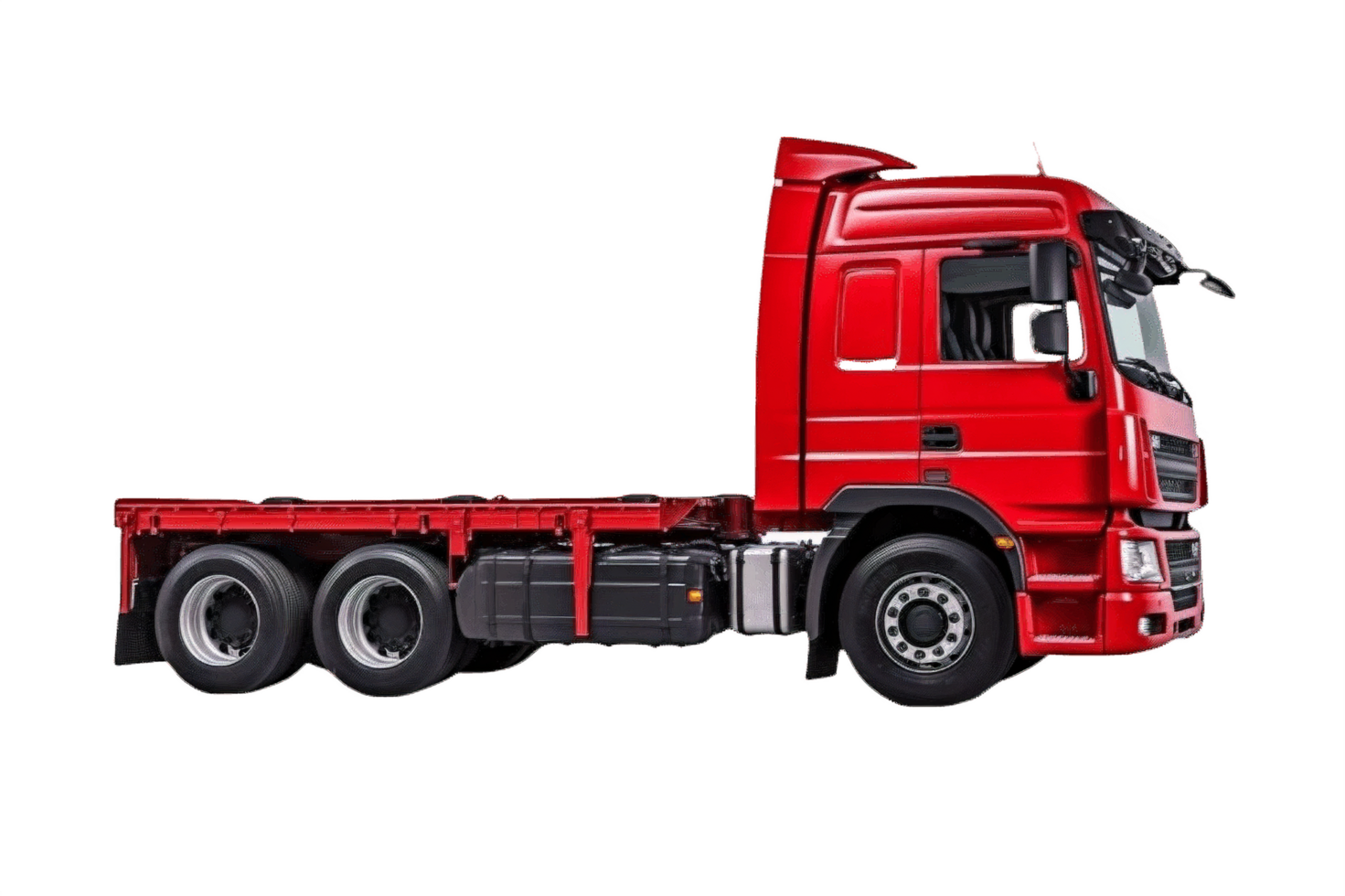 AI generated Red Cargo Truck Isolated on transparent Background png