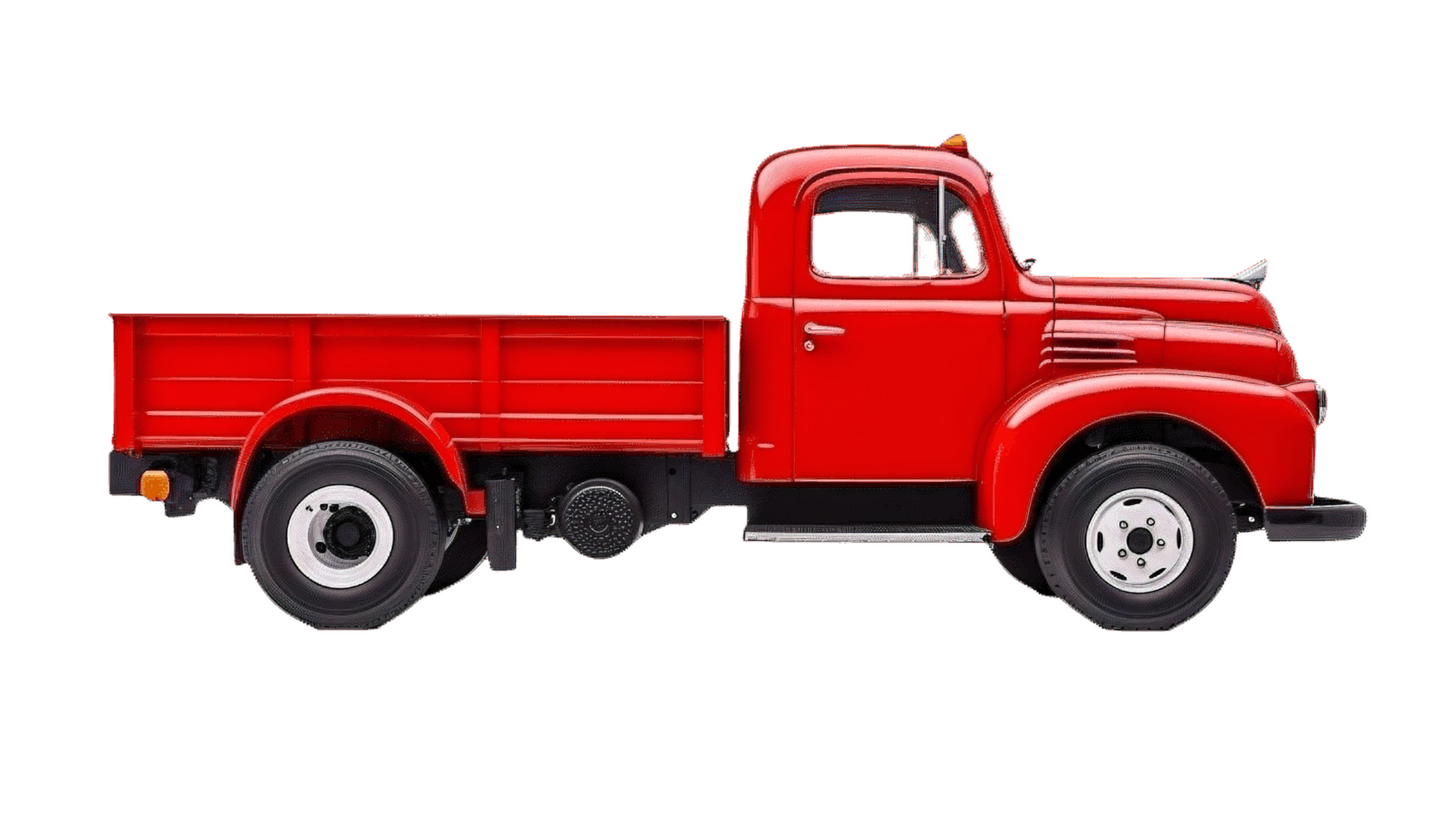 AI generated Red Cargo Truck Isolated on transparent Background png