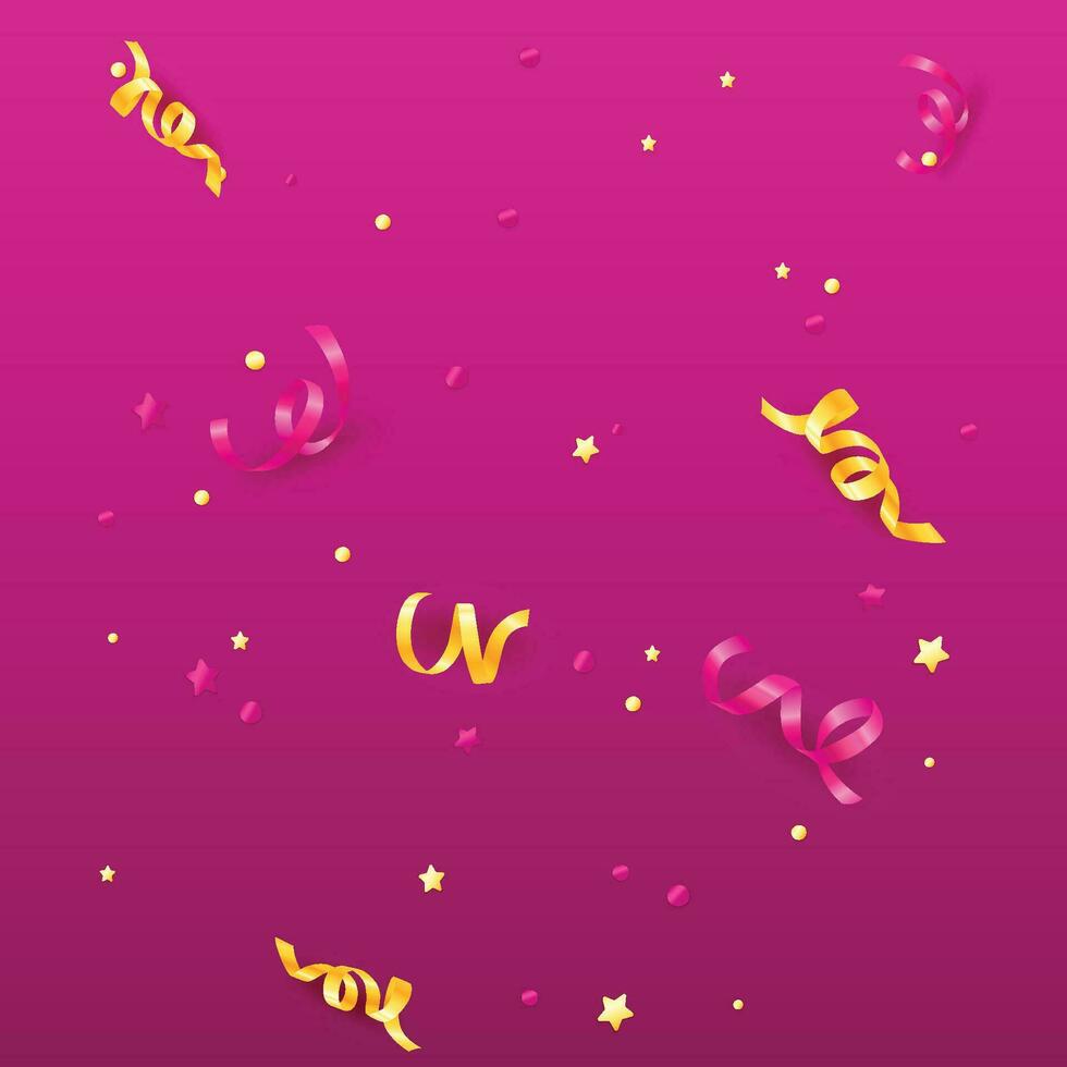 3 Vector abstract party confetti and stars seamless background