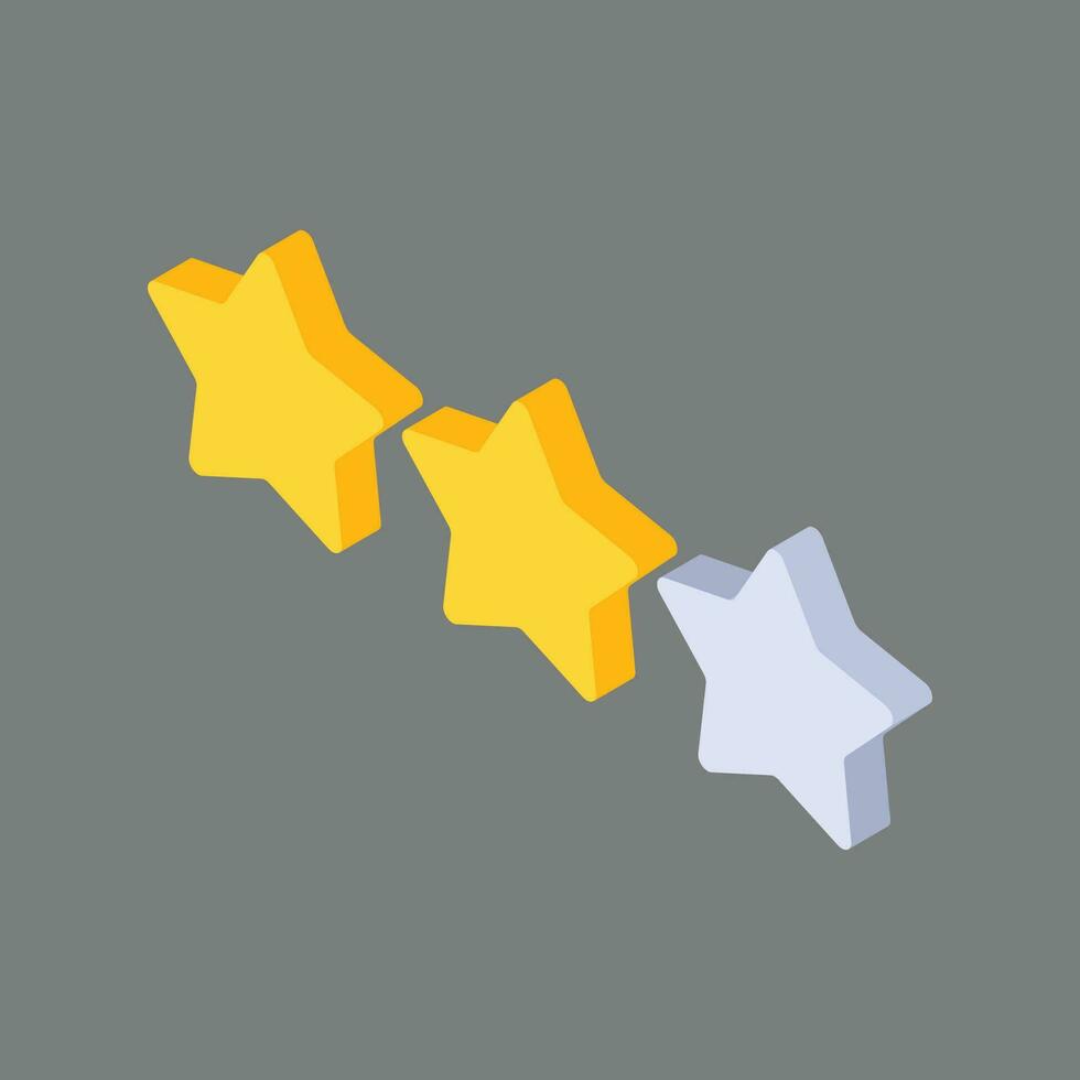 Vector isometric star isolated on gray background