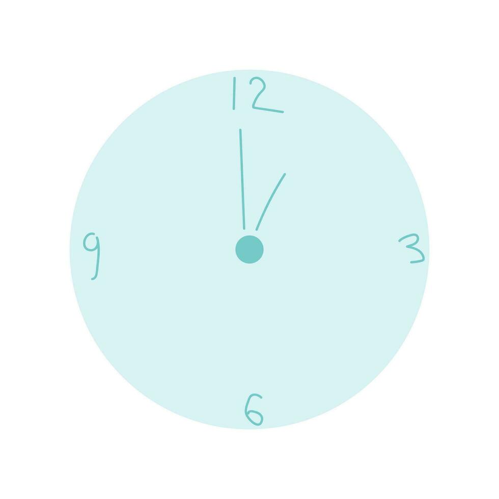 Vector clock and time flat vector illustration