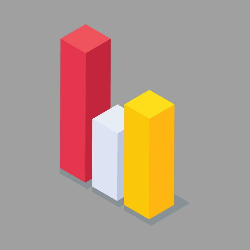 vector colored bar chart emphasizing growth isolated