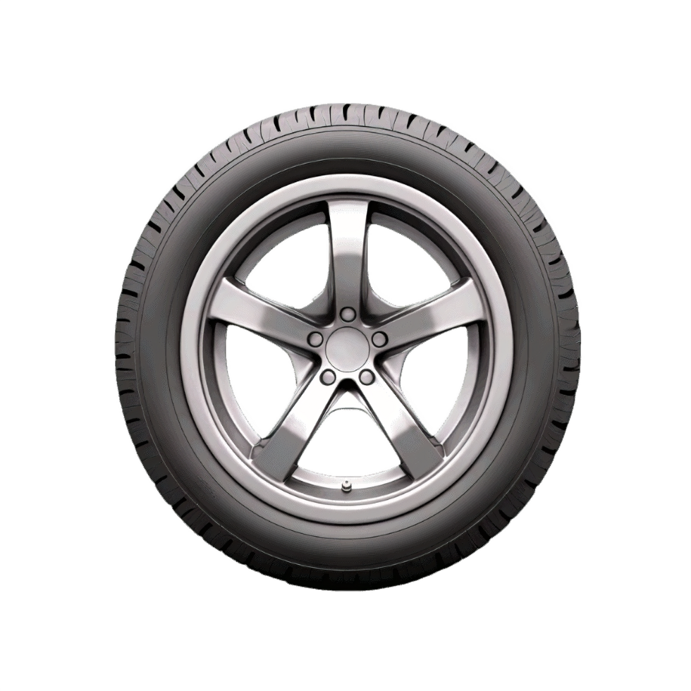 AI generated Modern Car Wheel with Alloy Rim Isolated on transparent Background png