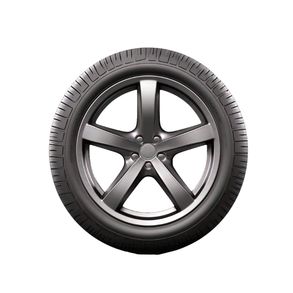 AI generated Modern Car Wheel with Alloy Rim Isolated on transparent Background png