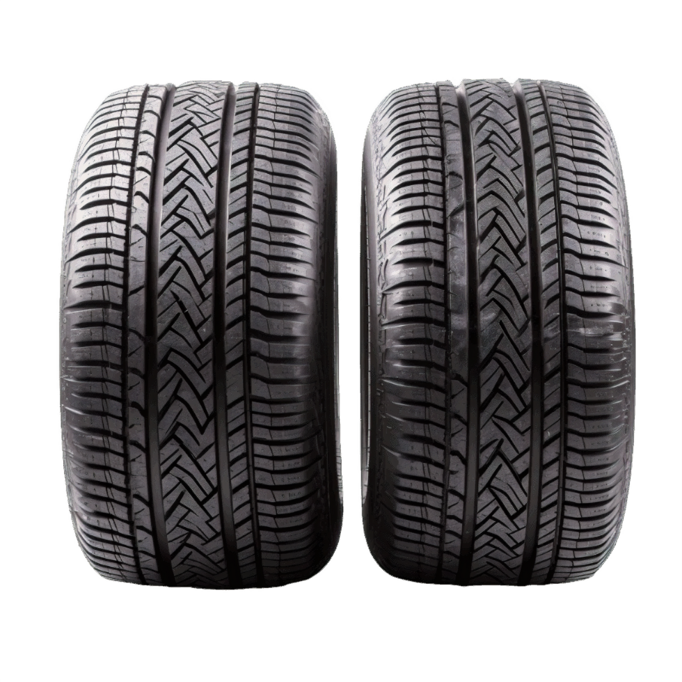 AI generated Set of New SUV Car Tires Showcasing Tread Design on transparent background png