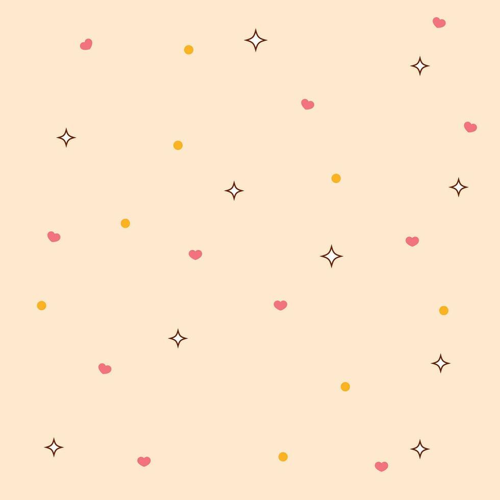 vector colorful polka dots with hearts background