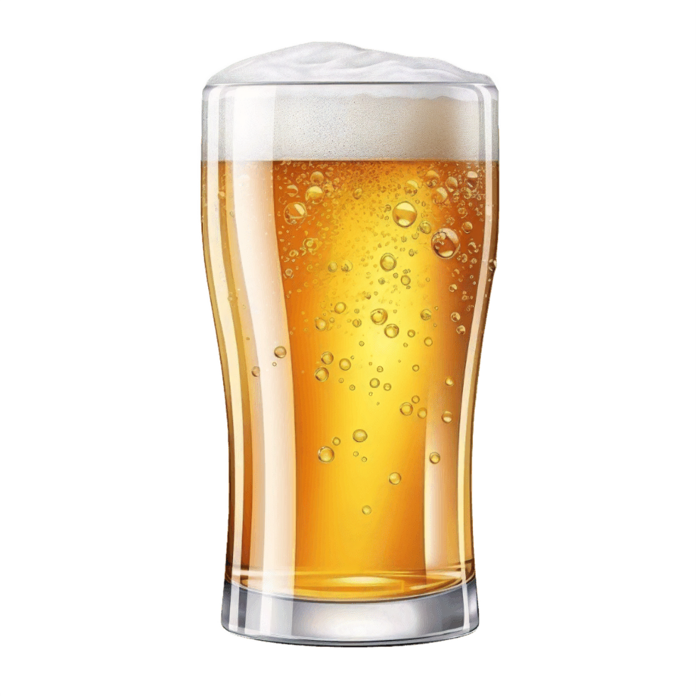 AI generated Sparkling Glass of Draft Beer isolated on transparent background png