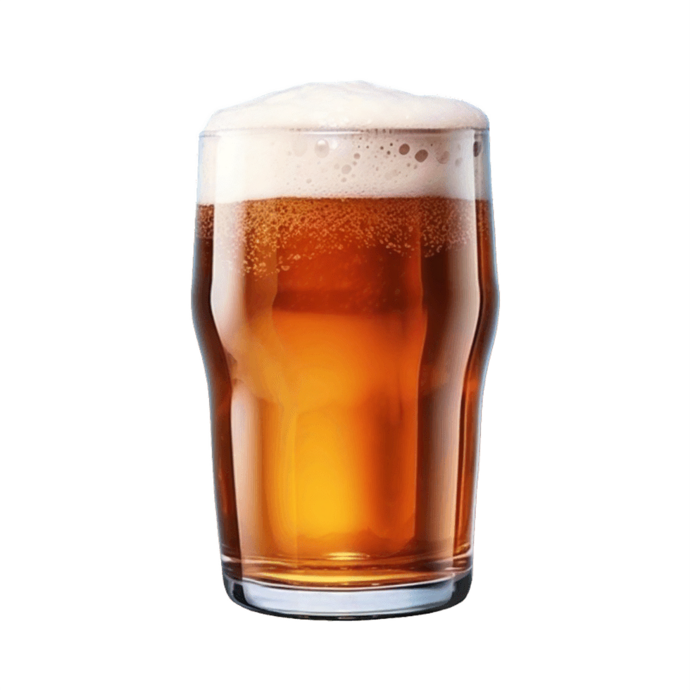 AI generated Sparkling Glass of Draft Beer isolated on transparent background png