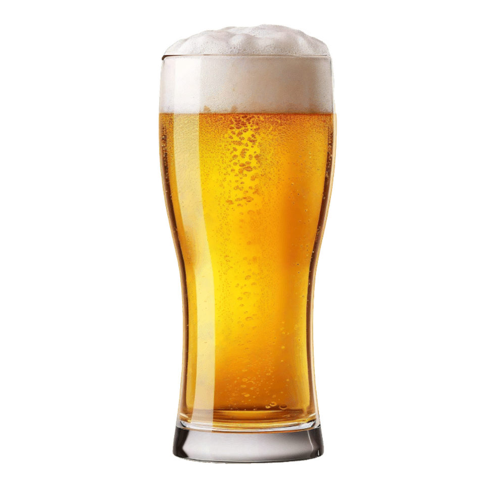 AI generated Sparkling Glass of Draft Beer isolated on transparent background png
