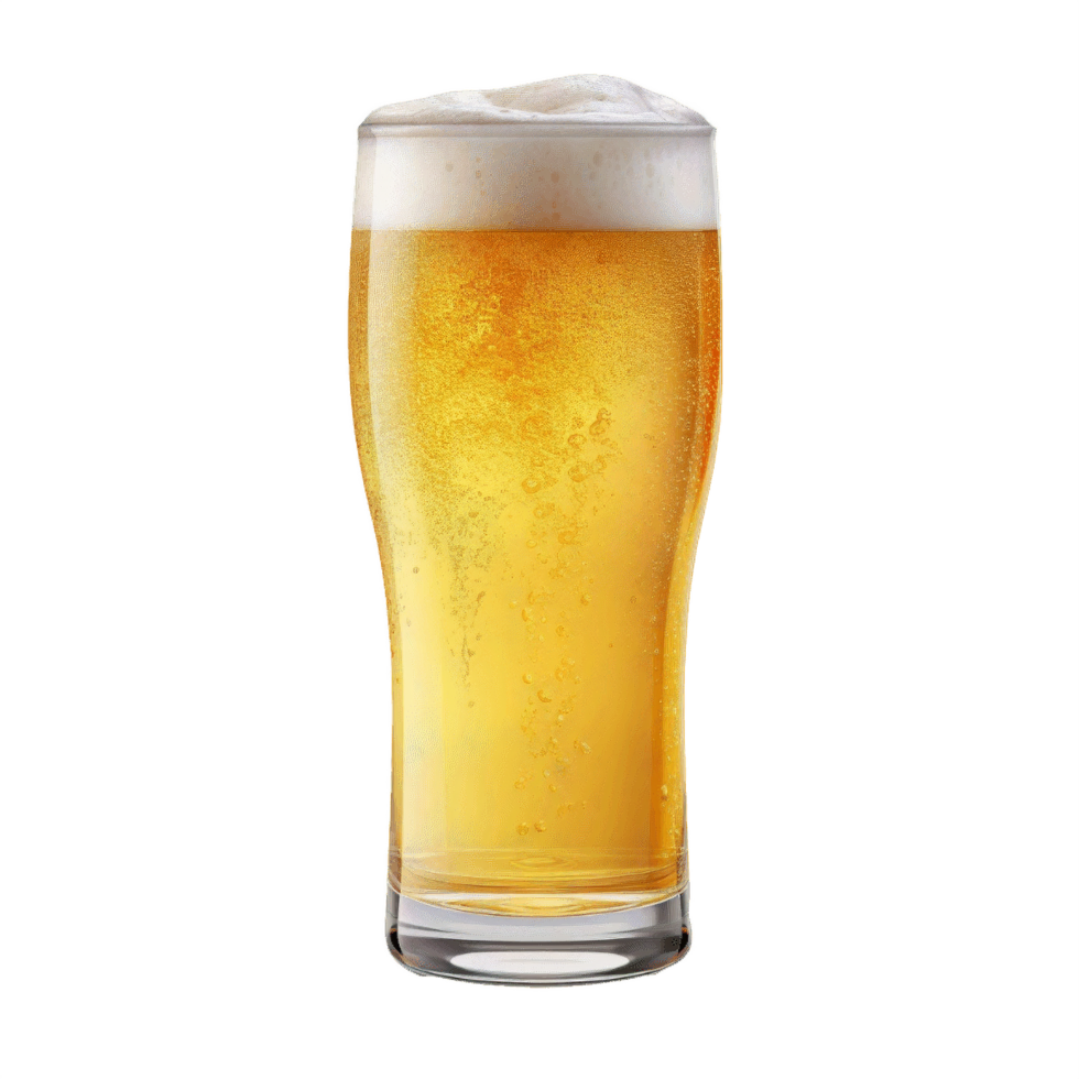 AI generated Sparkling Glass of Draft Beer isolated on transparent background png