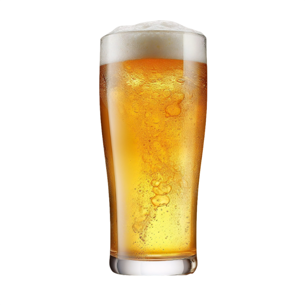AI generated Sparkling Glass of Draft Beer isolated on transparent background png