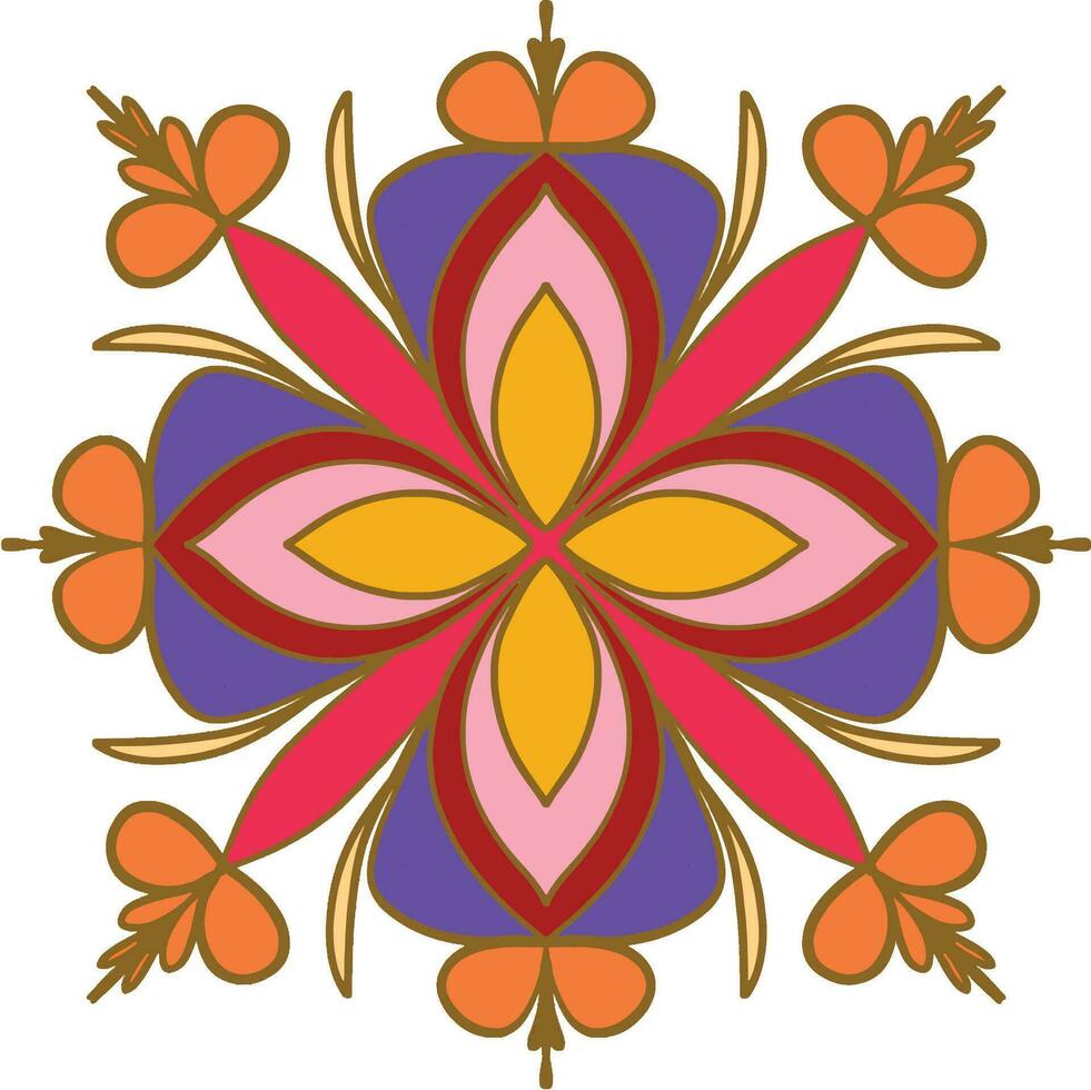 Colorful pattern in the shape of a Mandala vector