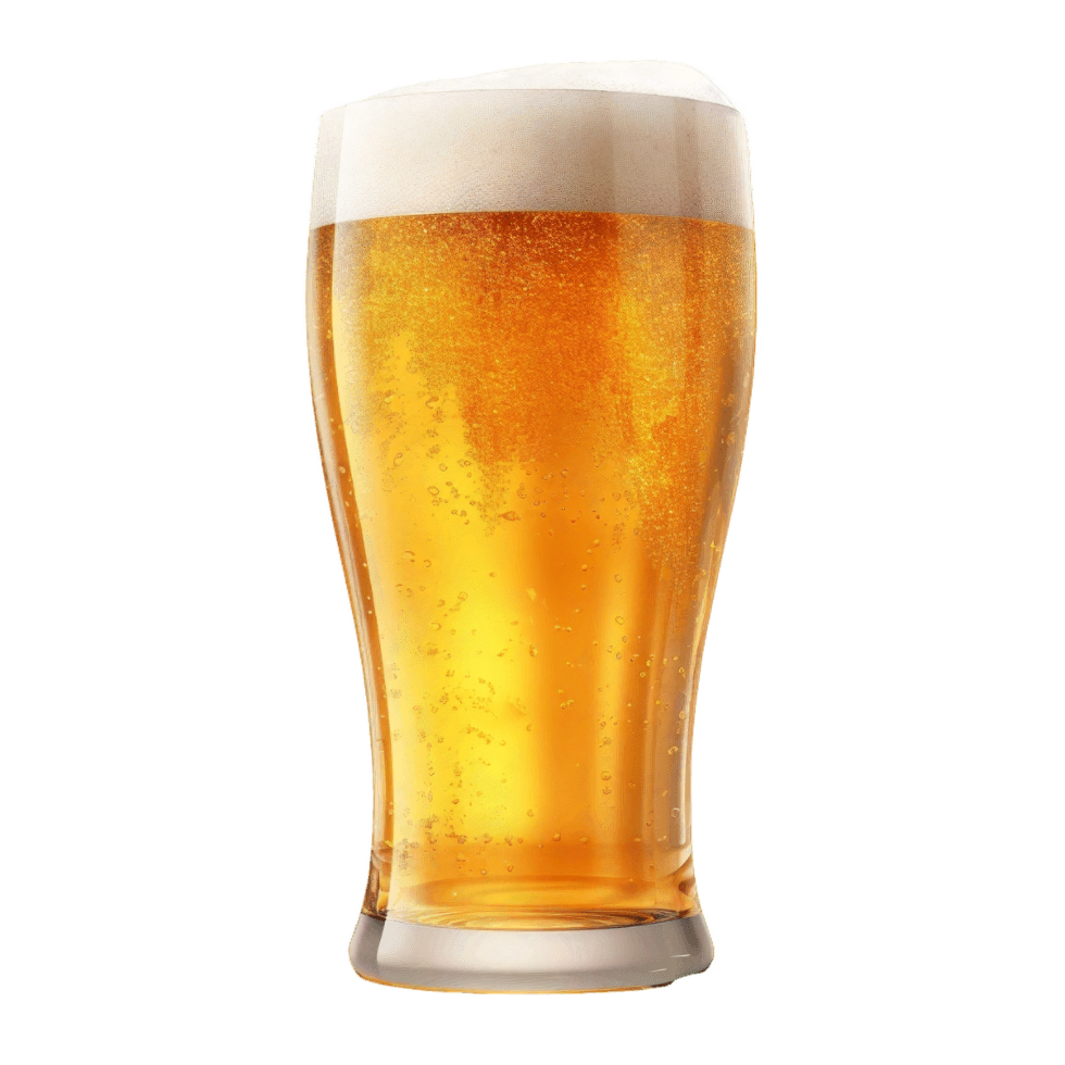 AI generated Sparkling Glass of Draft Beer isolated on transparent background png