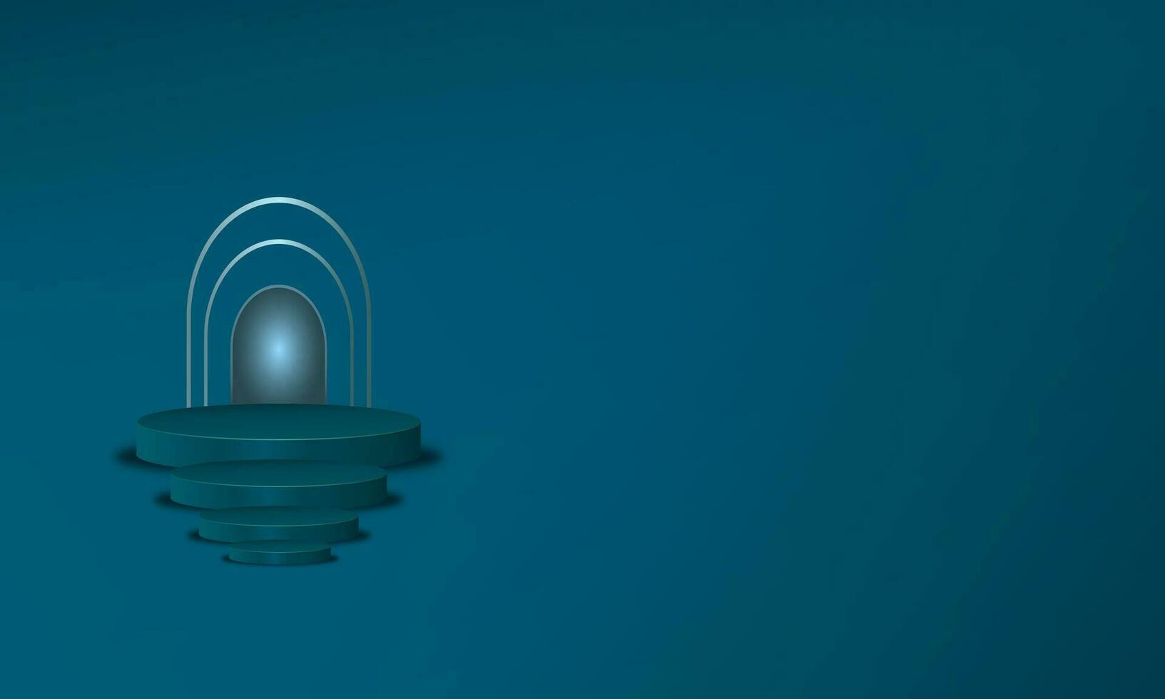 3d rendering podium for product of a blue background with an abstract geometric shape. vector