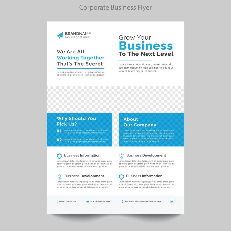 Annual report brochure flyer template Blue cover design business advertisement magazine ads vector